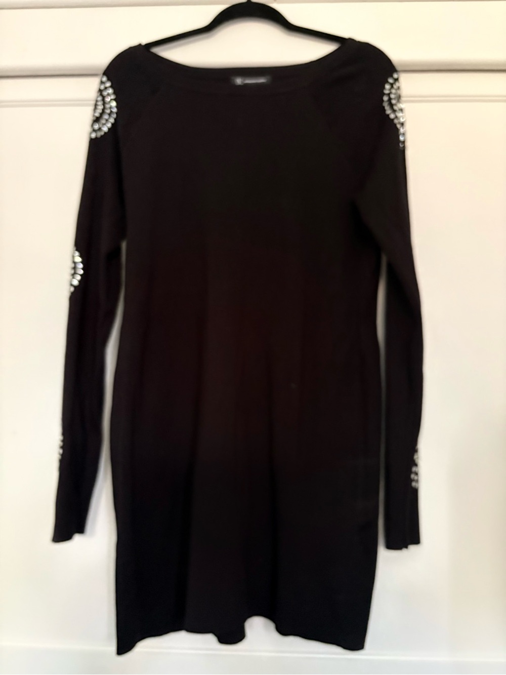 INC Black Long-Sleeve Crystal Embellished Women’s Dress